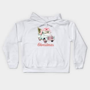 Small Town Christmas Car with Gifts and Christmas Tree Kids Hoodie